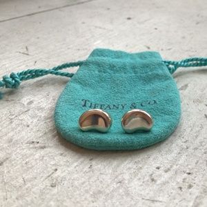 TIFFANY & CO silver kidney bean earrings studs